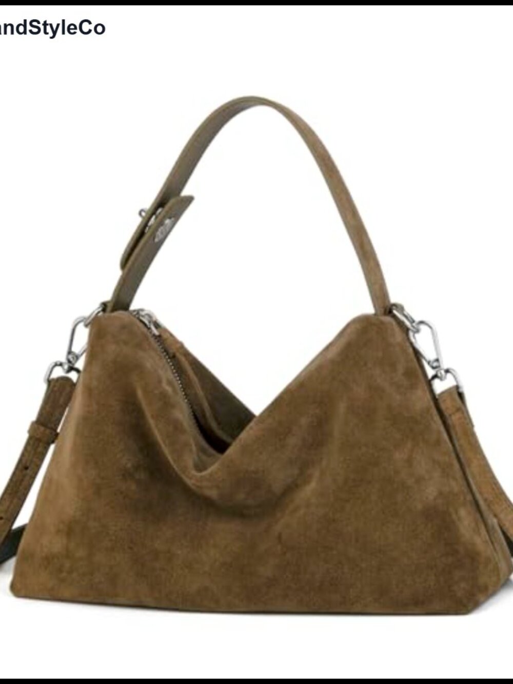 Premium Suede Leather Slouchy Hobo Crossbody Bag Women Tote Handbag Adjustable